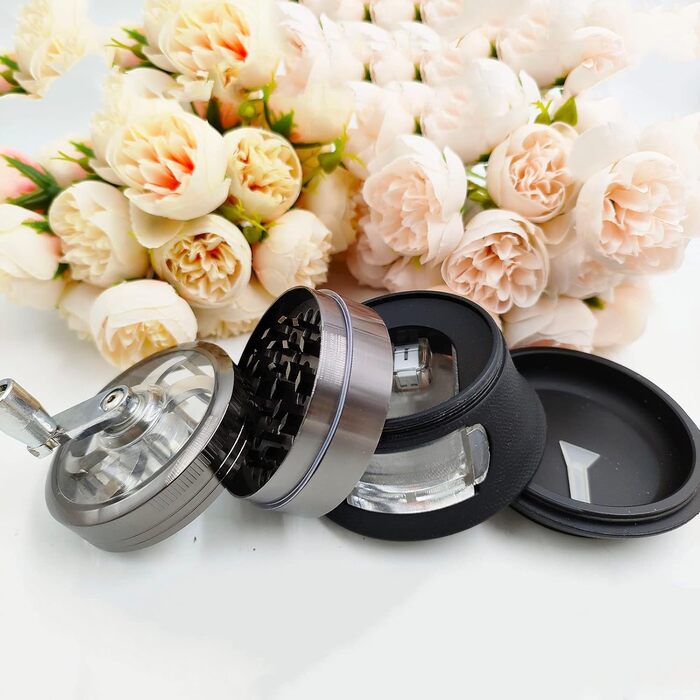 Ручний шліфувальник з прозорою кришкою, 7,6 см, чорний