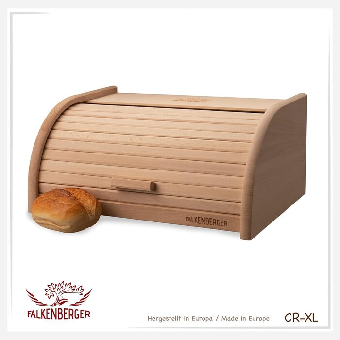 Бракена FALKENBERGER з бука, 38x28x18 см, XL - традиційна брудна коробка з рухомим кришкою, ручної роботи, натуральне дерево