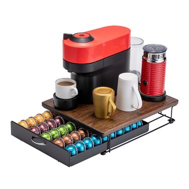 Підставка для капсул Nespresso Vertuo (50 капсул) з дерев'яною кришкою - Органайзер для кавових капсул