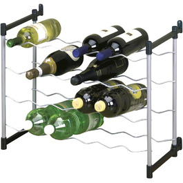 Metaltex Bottle Rack, Metal, Grey, For 72 Bottles (For 24 Bottles)
