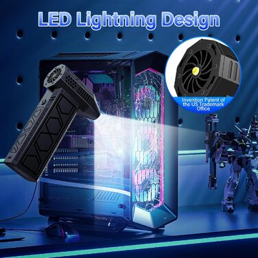 Електричний пилосос-фен для авто 180000 RPM з ліхтариком, модель 2025