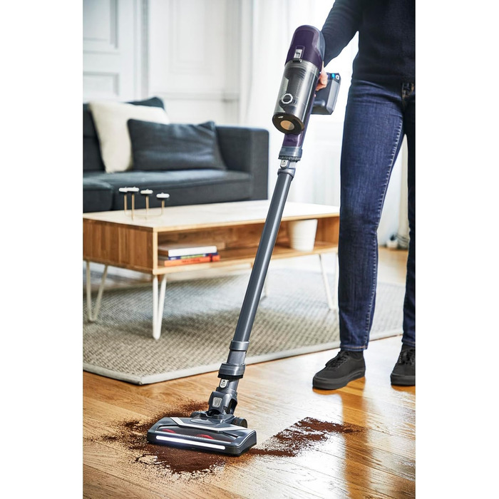 Rowenta RH6838 X-Pert 6.60 ESSENTIAL Cordless Vacuum | Stick and Handheld Vacuum in One | 45 Minute Run Time | LED Nozzle | Removable Battery | Includes Upholstery & Crevice Nozzle | Red/Black without Pet Hair Brush