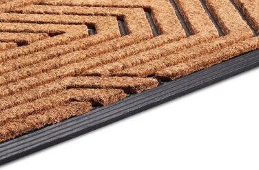 Килимок Hanse Home кокосовий для дому та вулиці 45x75 см (Лабіринт) - вологостійкий, антиковзкий килимок для входу, тераси