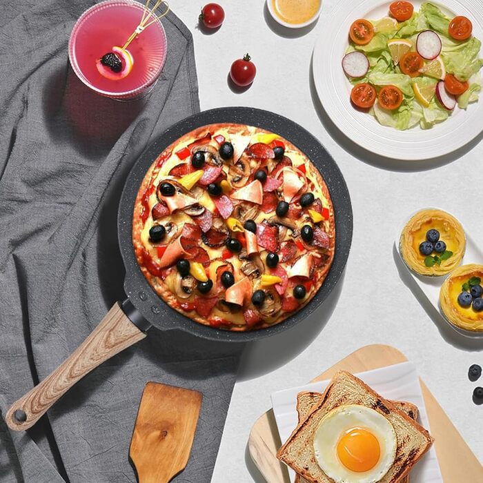 Набір сковорідок Maxspace 3 шт. з антипригарним покриттям, індукційне дно 18, 22, 26 см, для всіх плит (сірий)