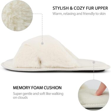 Жіночі плюшеві домашні тапочки Riehmot (38/39 EU, бежеві)