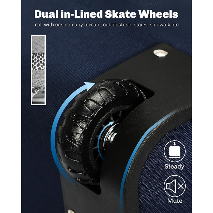 Рюкзак-валіза Hynes Eagle 42L з колесами для подорожей та бізнесу, 54x35x23 см, блакитний, 2024.