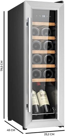 Cecotec Bolero GrandSommelier 95L Wine Cooler - Compressor, Adjustable Temp, LED, Stainless Steel & Wood Finish