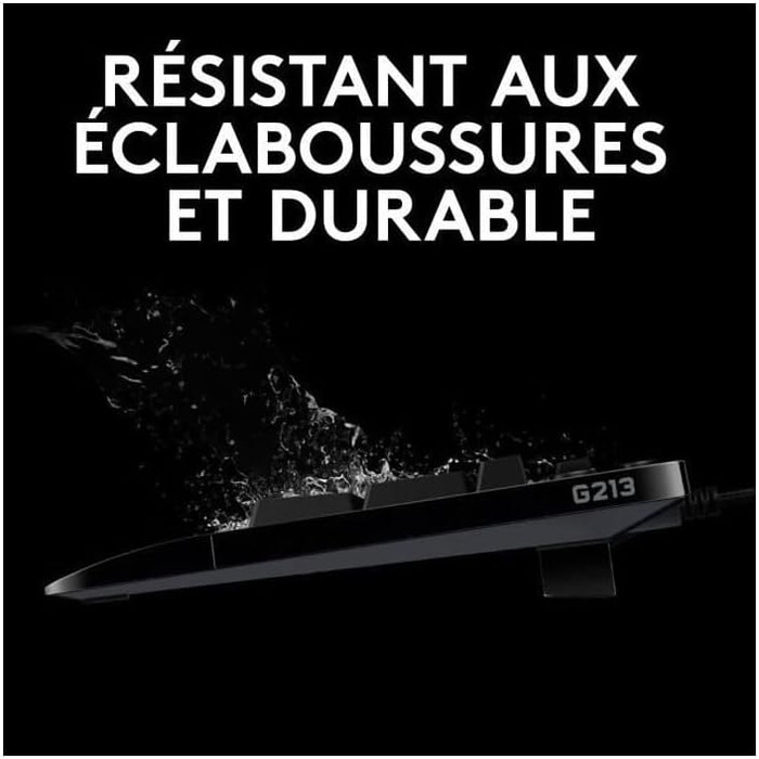 Ігрова клавіатура Logitech G213 Prodigy з RGB-підсвічуванням, програмовані клавіші G, мультимедійне керування, підставка для зап'ястя, захист від бризок, QWERTZ-розкладка (німецька)