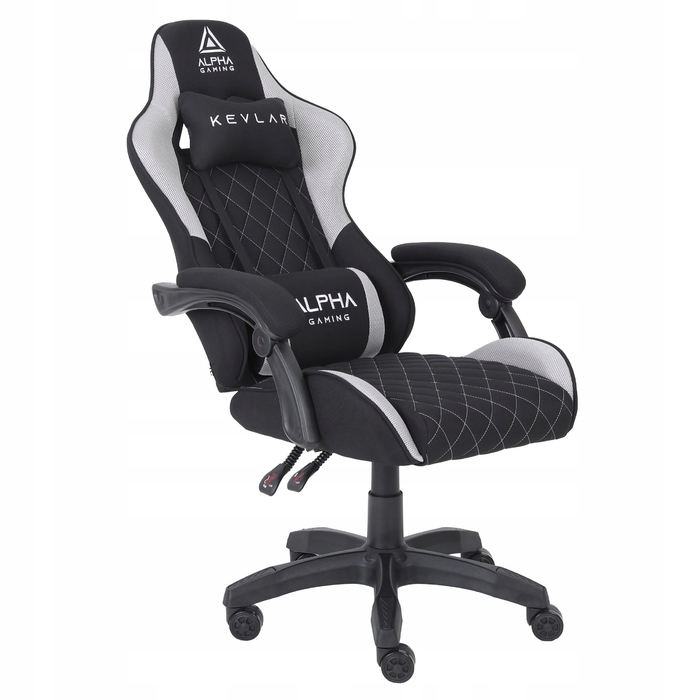 Ігрове крісло Alpha Gaming Kevlar Grey, тканина, чорно-сіре