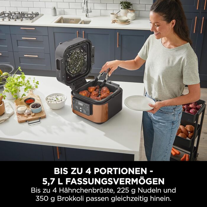 Ninja Speedi Multi Cooker, 5.7L, 10-in-1 Multi Cooker, Air Fryer Hot Air Fryer, Slow Cooker Slow Cooking, Grilling, Baking, Black & Copper ON400EUCP
