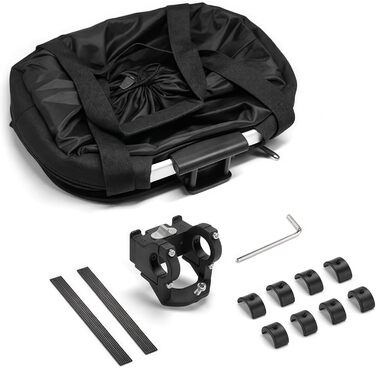 Складаний водонепроникний кошик на кермо велосипеда, знімний, з алюмінієвого сплаву, для собак та котів, для походів, пікніків та покупок (Чорний)