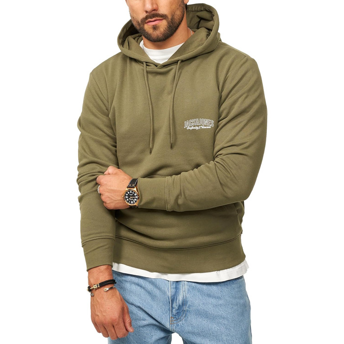 Світшот Jack & Jones чоловічий з капюшоном, логотип S, хакі