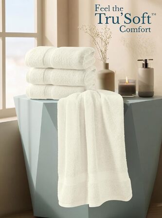 Набір білих банних рушників Utopia Towels (4 шт.), 100% бавовна, преміум якість 600 г/м², гігроскопічні та м'які рушники для ванної