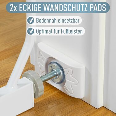 Захист для сходів IB STYLE для дітей - сітка для сходів, бар'єр для тварин, без свердління, білий, 67-75 см (4 накладки для стін)