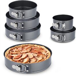 Набір форм для випічки Relaxdays, 6 шт., Ø 14-28 см, нержавіюча сталь, антипригарне покриття, антрацит