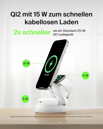 Belkin BoostCharge 3-in-1: Бездротова зарядка з MagSafe, 15W, для iPhone, Apple Watch, AirPods, Pixel, з адаптером 30W