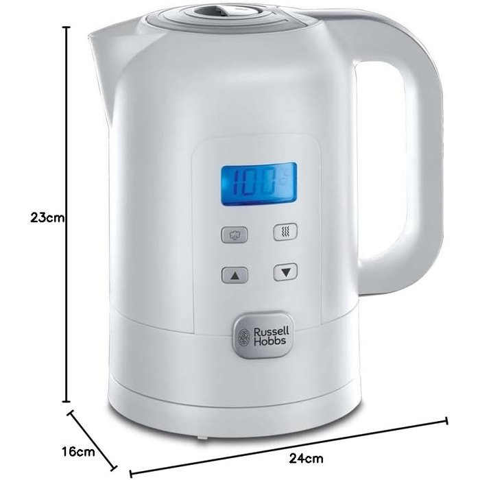Russell Hobbs Kettle with Temperature Setting Digital [25°-100°C, e.g. for baby food, target & actual temperature LCD display] Precision Control (1.7l, 2200W, keep-warm function, baby milk) 21150-70
