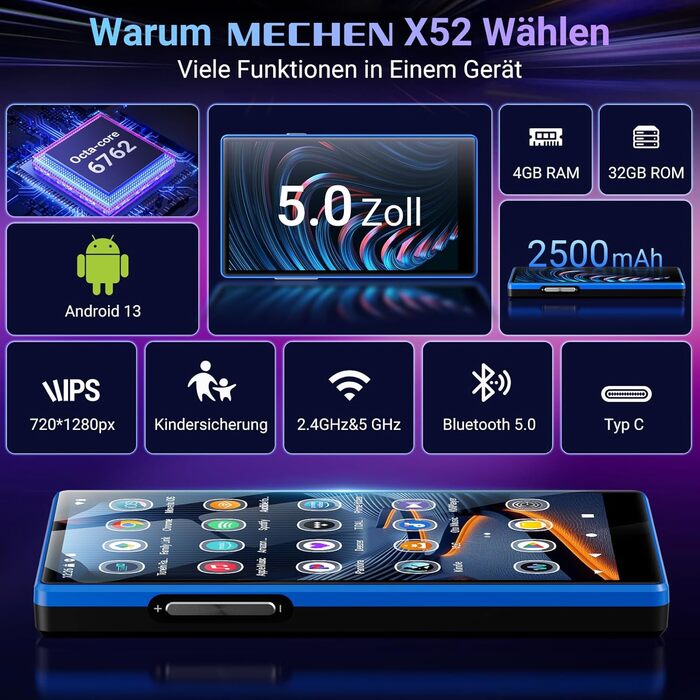 MP3 плеєр Mechen 160GB Android 5