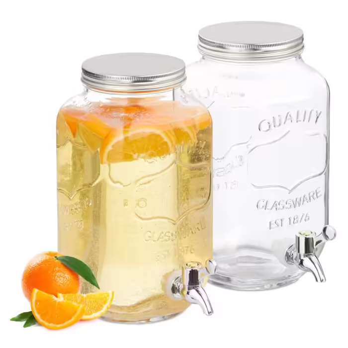 Relaxdays 3.5 Liter Drink Dispenser, 2-Piece Set