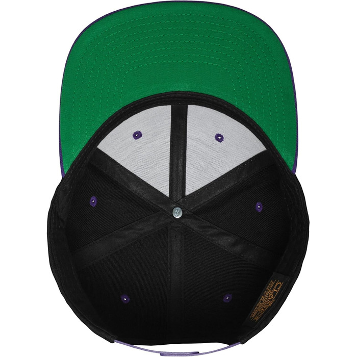Кепка бейсболка Flexfit Unisex Classic Snapback двоколірна, універсальний розмір, чорний/пурпуровий