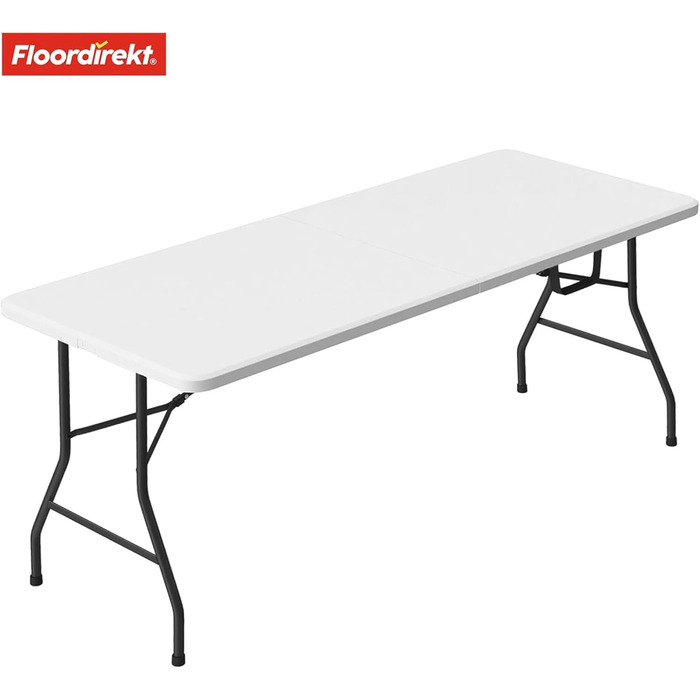 Складаний садовий стіл-буфет Floordirekt Akita 183x76 см з ручкою для перенесення - для тераси, балкона, кемпінгу