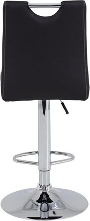 Miranda Bar Stool - Adjustable Height, 360° Swivel, Faux Leather - Black