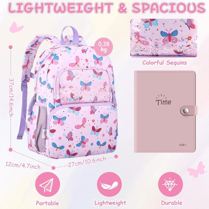 Дитячий рюкзак RAVUO для дівчаток та хлопчиків, шкільний рюкзак з нагрудним ремінцем, милий рюкзак з єдинорогом/динозавром для дітей 3-8 років, рюкзак для дошкільнят/1 класу, рюкзак з метеликом