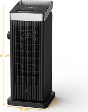 OMISOON Heater 2000W, ECO energy-saving, PTC thermostat heating with 90° oscillation, 24h timer, wind setting, multiple protection, remote control, 4 modes, for home, bedroom, office