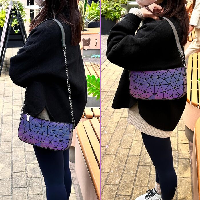 Геометричний гаманець жіночий світловідбиваючий, сумка кросбоді Geometrisches Portemonnaie (Cb-03 Small)