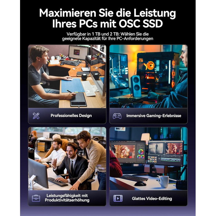 SSD Orico IG740PRO 4TB PCIe 4.0 NVMe M.2 - Швидкість до 7100 МБ/с, 3D NAND TLC, з радіатором для ПК, ноутбука та PS5