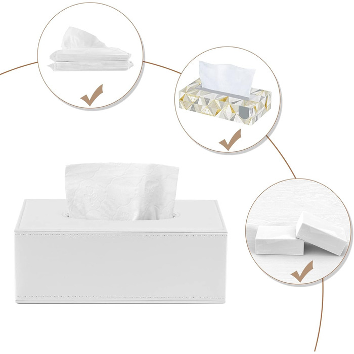 KINGFOM™ Коробка для серветок прямокутної форми для дому/офісу/автомобіля (Білий)