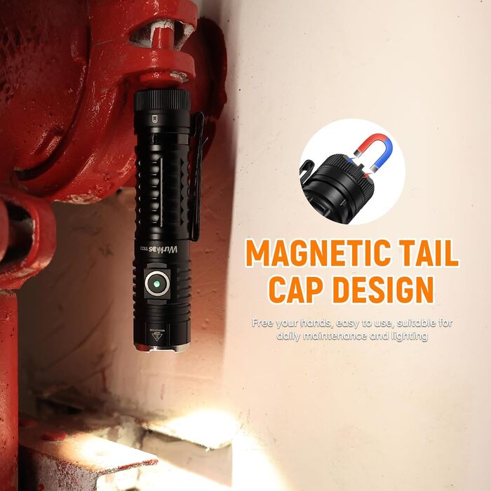 Wurkkos TS22 LED ліхтарик XHP70.3, 4800 люмен, водонепроникний тактичний ліхтарик з 6 режимами, CRI90, 5000K (зелений)