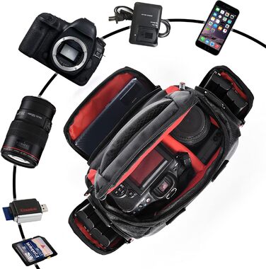 Сумка для камери FOSOTO - велика, універсальна, водонепроникна, сумісна з Nikon, Canon, Sony
