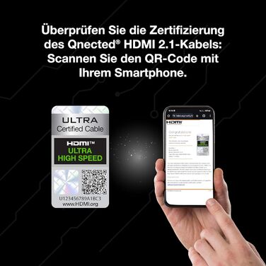 HDMI 2.1 кабель Ultra High Speed | 4K 120Hz/144Hz, 8K 60Hz, 48 Gbps | для PS5, Xbox Series X/S | 2 метри, Чорний