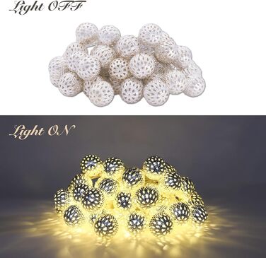 Льо́нтан декоративний марокканський 300 см, 20 LED, тепле біле світло, для декору приміщень та на вулицю