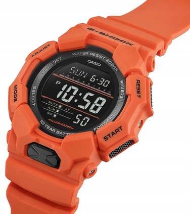 Чоловічий спортивний годинник CASIO G-SHOCK GD-010-4ER помаранчевий, водонепроникність 200м