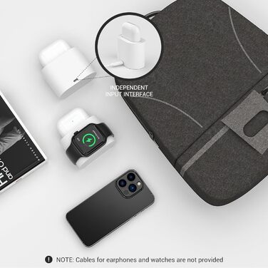 Бездротовий зарядний пристрій COLSUR 3 в 1: зарядка, нічник, будильник. Підтримка iPhone 16/15/14/13/12/11/X/8 Pro Max/Mini/Plus. Срібний колір