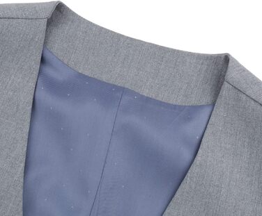 Чоловіча жилетка Allthemen V-подібний виріз, однобортна, Slim Fit, для ділового костюма (3XL, світло-сіра)