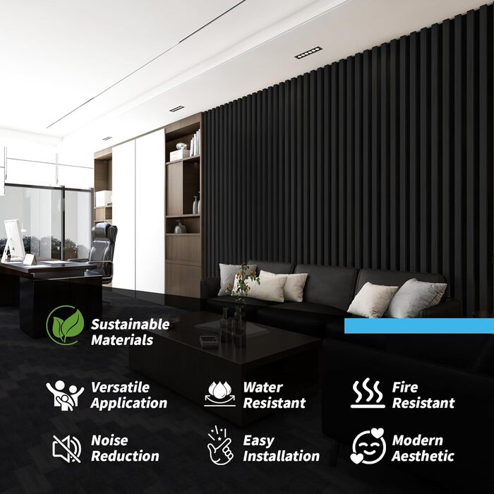 Акустичні 3D-панелі Art3d для шумоізоляції (4 шт), шпонований дерево з фетром, 60x30 см, колір Сірий дуб