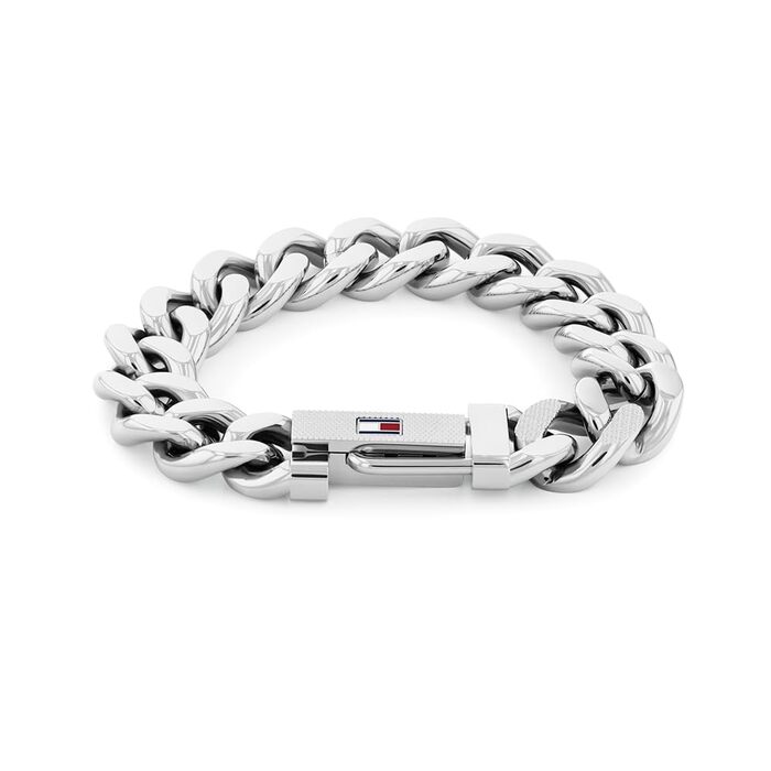 Браслет чоловічий Tommy Hilfiger з нержавіючої сталі з логотипом (срібний)
