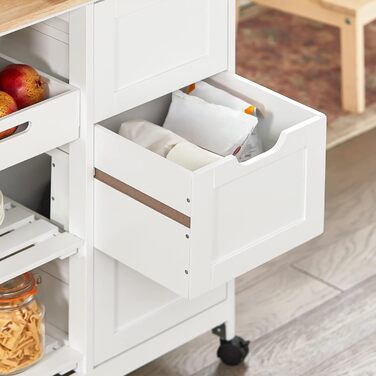 SoBuy Rolling Kitchen Cart with 2 Removable Shelves and 1 Tray