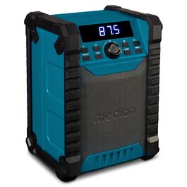 MEDION E66877 DAB+ Радіо для будівельних майданчиків: Bluetooth 5.0, IP44 (вологозахист), LED-ліхтар, акумулятор та мережа, DAB+ радіоприймач