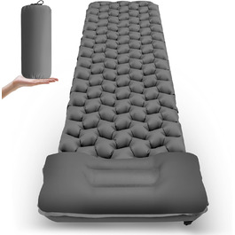 Ultralight Inflatable Camping Mat with Pillow - Waterproof Folding Air Mattress for Camping, Hiking, Travel & Backpacking
