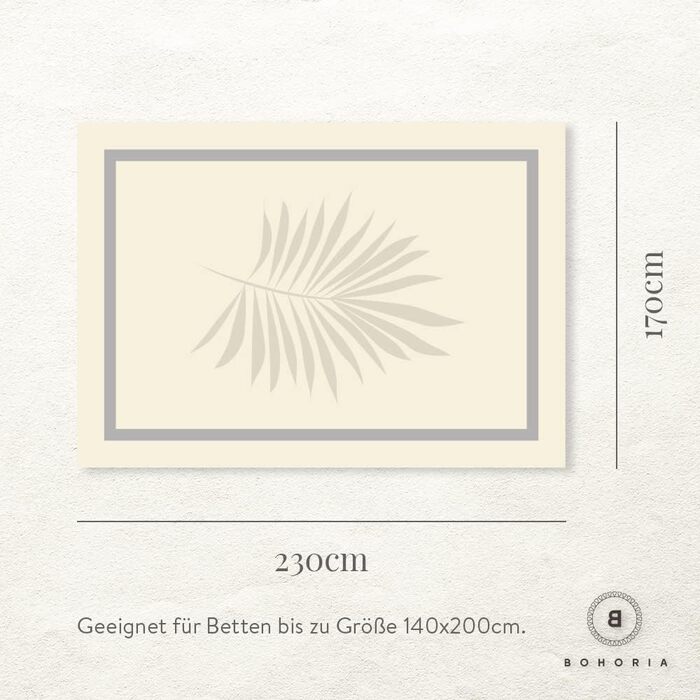 Покривало BOHORIA Tulum преміум, 100% бавовна, 170x230 см, велике покривало для ліжка, дивану чи софи з ялинковим візерунком, сепія