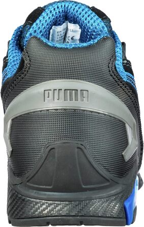 Робоче взуття PUMA SAFETY RIO BLACK LOW S3 SRC чорне, синьо-чорне для чоловіків, 43 EU, з алюмінієвою захисною капою та захистом від проколів