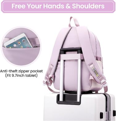 Дитячий рюкзак IvyH для дівчаток – велика місткість, водонепроникний, ідеальний для школи, 2-6 клас, фіолетовий