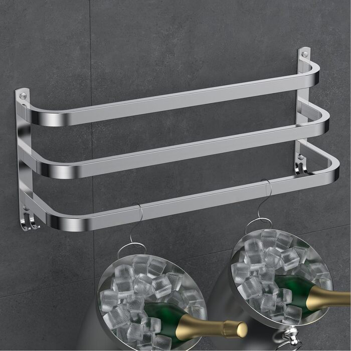 Тримач для рушників, гачок для рушників, аксесуари для ванної кімнати, чорний, 60 см