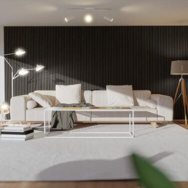 Акустичні настінні панелі HORI з імітацією дерева для шумопоглинання та декору стін, 120x60x2.1 см, колір 3D Венге