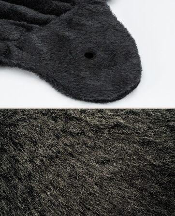 М'яка ліжечко-мульда для котів Lionto з плюшу, Ø 40 см, 25 см глибина, з металевим кріпленням M8, для котячих будиночків, чорного кольору