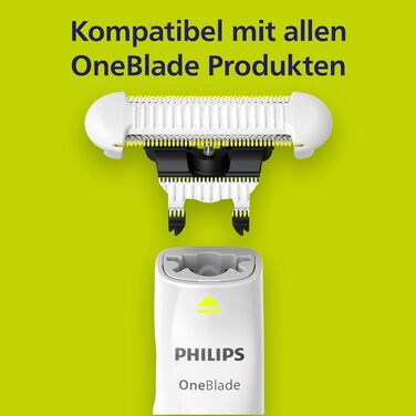 Запасні леза Philips OneBlade QP229/50 Skin Protect для електробритви та тримера, нержавіюча сталь, з захистом шкіри, 2 шт.